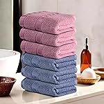 Urbane Home Pack of 6 Cotton Hand/Face Towels for Men & Women | Easily Washable | Workout Gym Napkins for Men | Pocket Towel – Dark Blue & Pink