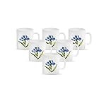 La Opala Diva, Opal Glass Crockery | Coffee Mug Cylinder Regular, Set of 6 | Royal Iris, 190 ml | for Tea & Coffee | Microwave Safe | 100% Vegetarian | Extra Strong | Super Light | Super White
