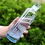 Glass Borosilicate Water Bottles, H2O Fridge Water Bottle with Cap, Leak Proof & Airtight Lid, Water Bottle for Office, School, College – 500ML Bottles with Time Marker (500ML)
