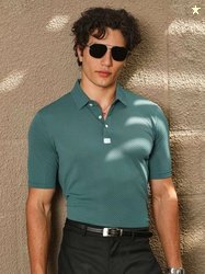 Campus Sutra Men Self Design Polo Collar T-shirt