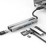 USB C HUB, 8in1 USB C Adapter with 4K HDMI, 100W PD, USB C Port, USB 3.0, RJ45 Ethernet, SD/TF Card Reader, Docking Station Compatible with Pro/Air USB C Laptops and Other Type C Devices (2329A01)