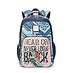 Gear Frolic 19″/24L Large Water Resistant School Bag/Casual Backpack/Daypack/Laptop Bag for Boys/Girls (Blue – Cream)