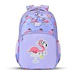 Gear Flamingo 17″/27L Large Water Resistant School Bag | Casual Backpack | Daypack | Travel Backpack | Kids Bag for Boys/Girls (Purple – Pink)