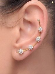 JDX American Diamond EarCuff Cubic Zirconia Alloy Clip-on Earring
