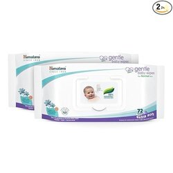 Himalaya Gentle Baby Wipes - 72 Pieces (Pack of 2)