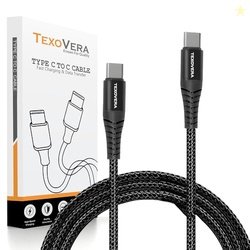 TexoVera Unbreakable 30W 3A Fast Charging 1m Braided Type C Cable for