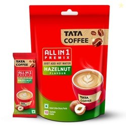 Tata Coffee All in 1 Premix, Hazelnut Flavour, Instant Coffee-Chicory