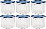 Floraware 4.5 Litres Modular Multi-Purpose Plastic Containers with Lid for Kitchen Storage | Food Grade BPA Free Leak Proof | Spices Atta Grains and More Organizers Set 6 (4500ml, Blue)