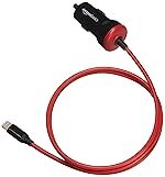amazon basics 5V 2.4A 12W Straight Cable Lightning Usb Car Charger Compatible With Mp 3 Players (3′,Black)