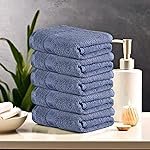 Urbane Home Pack of 5 Cotton Hand/Face Towels for Men & Women | Easily Washable | Workout Gym Napkins for Men | Pocket Towel – Dark Blue