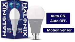 Halonix 10W Motion Sensor Led bulb | Color-6500K White | Auto on- Auto