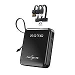 CALL MATE DX03 Power Bank 10000mAh Li-Polymer with 2.4 Fast Charging with 1 USB Port and 2 Input (Micro, Type C),Semi Digital Battery Indicator, in-Built 3 in 1 Detachable Cable (Black)