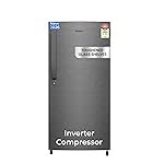 Haier 190L 5 Star Direct Cool Single Door Refrigerator | Inverter Compressor | Toughened Glass Shelves | Fast Ice Making in 60 minutes | Large Veg Box| Easy Clean Back (HED-205DSA-P, Dazzle Steel)