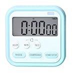 E-COSMOSÂ® Digital Kitchen Timer & Stopwatch, Countdown Large Digits, Loud Alarm, Magnetic Stand, Round, (Multi Colour)