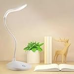 Gesto Plastic LED Study Lamp Rechargeable,Table Lamp for Study Room, Desk Lamp Light with 3 Brightness Levels,Portable USB Table Light,Study Table Lamp for Students,Reading & Work at Home,White