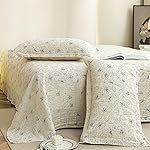Story@Home King Size Bedsheet | Cloud Cotton Flatsheet King Size with Two Pillow Covers | Super Soft Bed Sheet for King Size Bed | Floral Design (270 x 250 cm, Off White & Grey)