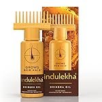 Indulekha Bringha Ayurvedic Hair Oil 100 ml|| Hair Fall Control and Hair Growth with Bringharaj & Coconut Oil – Comb Applicator Bottle for Men & Women