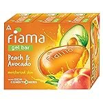 Fiama Gel Bar Peach And Avocado, 375g (125g – Pack of 3), with Skin Conditioners For Moisturized Skin, Soap for Women & Men, For All Skin Types