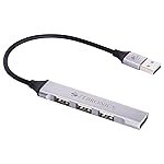Zebronics 200HB USB 3.0 4 Port hub with Hi Speed Data Transfer, Aluminum + ABS Body, 15cm Cable, Sleek Design and Plug Play Usage