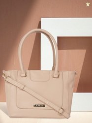 Caprese Women Peach-Coloured Solid Handheld Bag