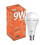 GM Evo 9W LED Emergency Inverter Bulb, 6500K Cool Daylight White, 100 Lumens/Watt, Rechargeable Backup Bulb with B22 Base for Home & Office Lighting â Pack of 1