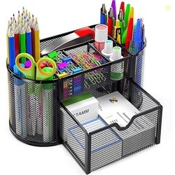 YAJNAS Metal Stationery Items Organizer for Office and Home Table Top