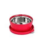 SignoraWare Monarch Mini Mate Stainless Steel Container | Airtight & Leakproof | Small Storage Box for Spices, Chutney, Snacks | Ideal for Office, School & Travel (80ml | Red)