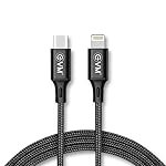 EVM Type C to 8-Pin(L) Port Data Cable – 1 Meter long, 3 Amp Strongest Charging & Sync – Compatible with iOS Devices – Tangle-Free – Metal Head Nylon Braided Cable – 1 Year Warranty (EVM-CL-02)