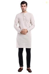 SKAVIJ Men's Handmade Long Cotton Kurta Casual Shirt Regular Fit