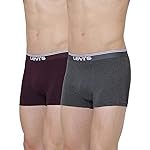 Levi’s 018 Men’s Cotton Solid Trunk – Mid Rise, Outer Elastic Waistband (Pack of 2)
