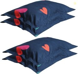 RRB TEXTILE Polycotton Pillows Cover (50 cm*75 cm, Pack of 4, Mul...mo