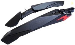 Leosportz Bicycle Atom Mudguard with Reflective Tape, Black-Green...mo