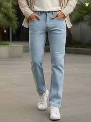 Urbano Fashion Men Regular Mid Rise Light Blue Jeans