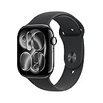 Apple Watch Series 11 GPS 46mm Jet Black Aluminium Case with Black Sport Band – M/L