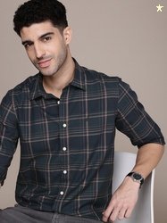 Nautica Pure Cotton Slim Fit Tartan Checks Opaque Casual Shirt