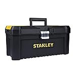 STANLEY STST75518-8 16” Organised Heavy-Duty Portable Essential Toolbox with Top Lid & Removable Tray Compartment for Easy & Convenient Storage, Top Pad Lock Eye, 1 Year Warranty, 41×19.5×20 cm