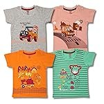 LuvLap Baby Boys Regular Fit 100% Cotton Half Sleeves Boys T-Shirts Pack of 4