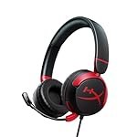 HyperX Cloud Mini â Wired On Ear Headset Compatible with PC, Chromebook, Nintendo Switch,PlayStation Controllers,Xbox Controllers,Phones,Laptops,Tablets,Tuck-Away Boom Mic,3.5Mm Jack,Black & Red