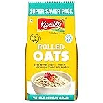 Kwality Rolled Oats 1kg Pouch | Wholegrain Oatmeal for Healthy Breakfast | High Fiber & Protein | Gluten-Free | No Added Sugar | Weight Management Friendly | Quick Cooking