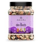 Auravita Mix Dry Fruit 500GM | Healthy Mixed Nuts and Seed with Almonds, Cashews, Dates, Pumpkin Seeds, Candied Amla | Reusable Jar Pack Of 1