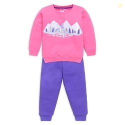 LuvLap Baby Girls Full Sleeve Sweatshirt & Pyjama Set Pack Of 1, Cotto