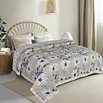 BSB HOME 2nd Gen 120 GSM Microfiber Reversible AC Comforter/Blanket for Winter/Quilt/Duvets for Double Bed (230 X 220 cm, White and Grey)