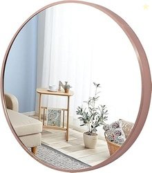 CIPLA PLAST Glory Round Decorative Mirror for Wall (24X24) Inch | Rose