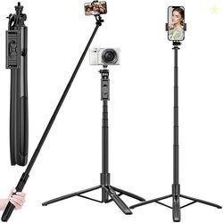 NEXSA Long Selfie Stick with Reinforced Tripod Stand Aluminum 61 inch/