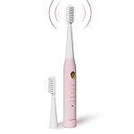 Lifelong Rechargeable Toothbrush for Adults – Smart Brush with 5 Cleaning Modes & Smart Auto Shut-Off – Waterproof Electronic Toothbrush – 2 Electric Heads, 500mAh Long-Lasting Battery (Pink, LLDC135)