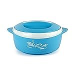 CELLO Sapphire Insulated Casserole Hot Pot For Kitchen 1250 ml Blue | Easy to Serve Airtight Outdoor Safe Inner Steel Insulated Keeps Food Hot & Warm Casserole Hot Pot Case Set For Roti Rice Biryani