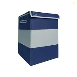 Dual-Tone 75 L Foldable Laundry Bag for Clothes Storage Box  Grey & Bl