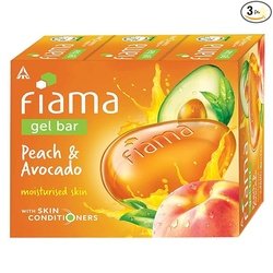 Fiama Gel Bar Peach And Avocado, 375g (125g - Pack of 3), with Skin Co