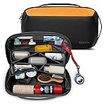 AirCase Multipurpose Toiletry Bag Pouch for Men & Women,Travel Organizer Pouch for Shaving & Makeup Kit, Cosmetic Accessories & Gadgets|10 Compartments,Premium 1680D Polyester, Water-Resistant(Yellow)