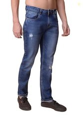 i'sol Mens Stylish Straight Relaxed Fit Cotton Blend Stretchable Jeans